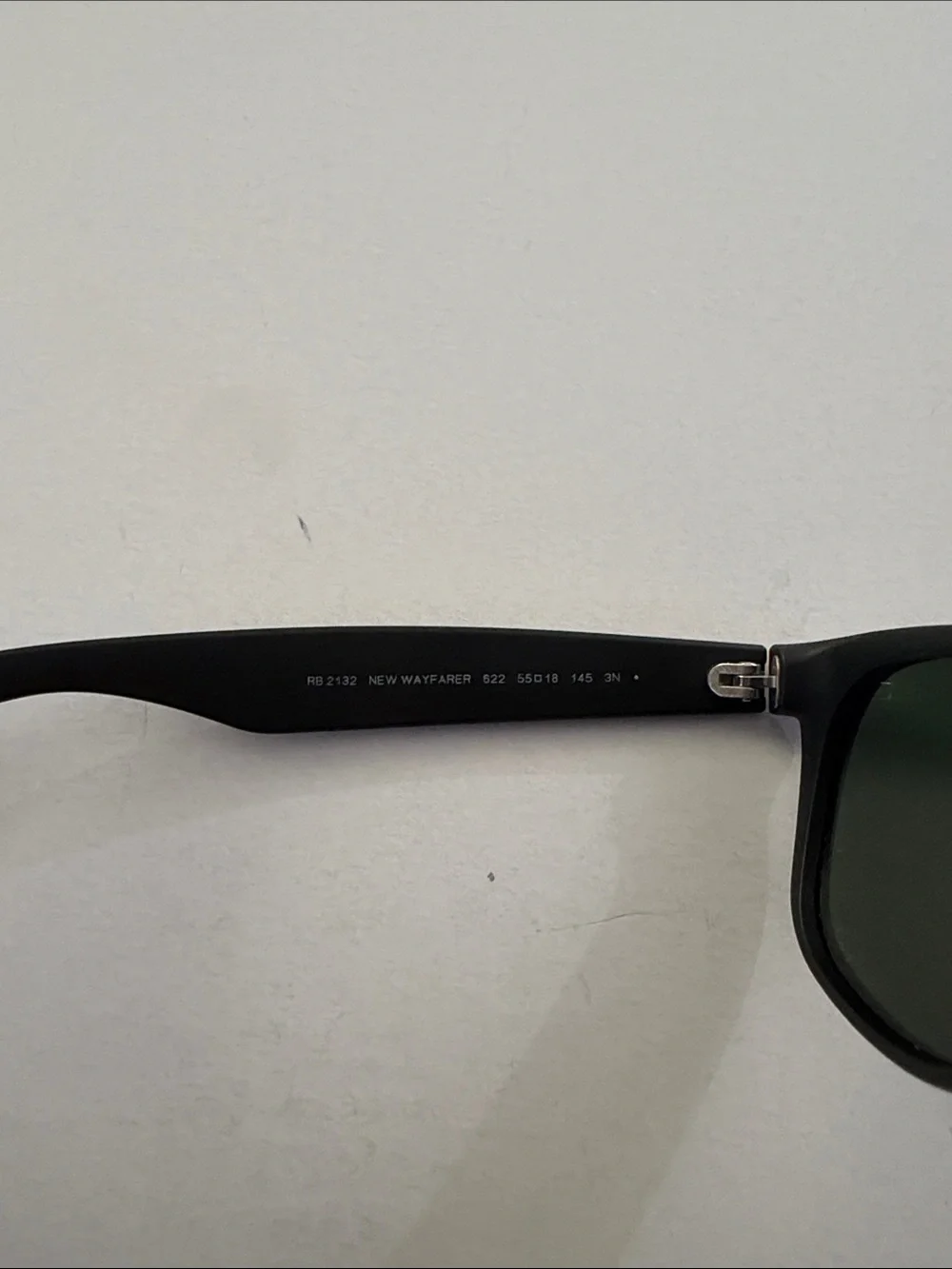 Ray-Ban 2132 New Wayfarer Matte Black Frame with Dark Green Lenses Sunglasses